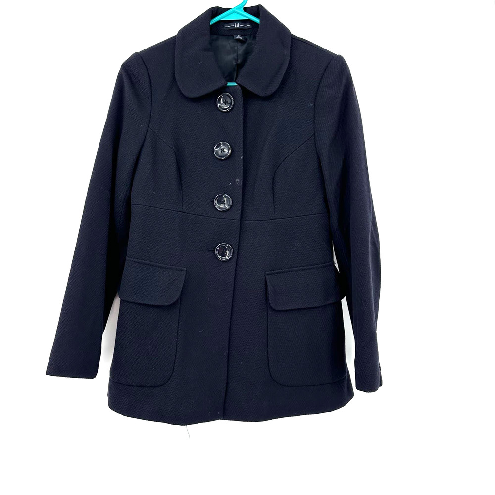 Gap size XS button up coat jacket outerwear virgin wool outer lined